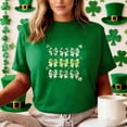 thumbnail image 6 of LEKWK St Patricks Day Tshirt Women Leprechaun Hat Line Art Basic Tees Short Sleeve Casual Tops Crew Neck Simple Graphic Daily Wear, 6 of 7
