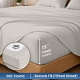 thumbnail image 5 of Dee's Collection 800 TC 4 Piece Sheet Set 15 Inch Deep pocket 100% Egyptian Cotton Full-XL Size, Light Gray Color, 5 of 6