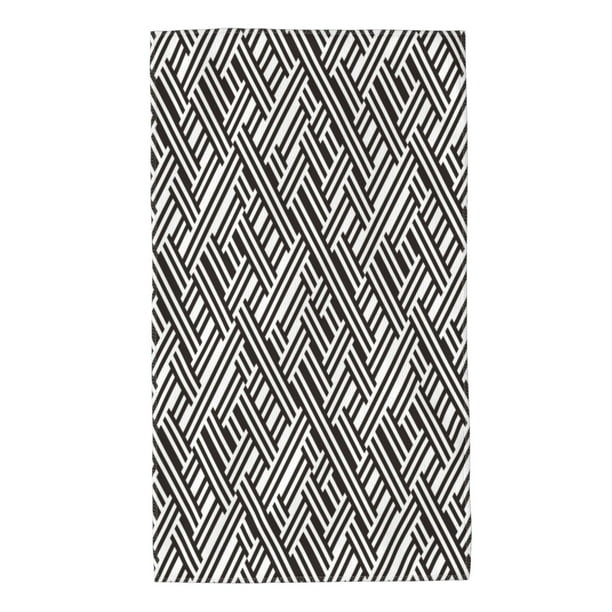 Fotbe Black White Stripes Toalla Premium con Patrón, Toalla de Microfibra de Secado Rápido, Ligera y Altamente Absorbente (27.5x16in), Ideal para Uso Diario