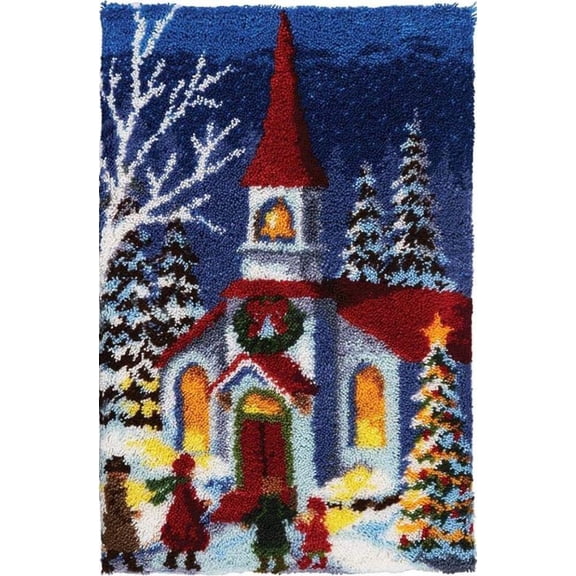 Rug Making Latch Hooking Kit | Christmas Church