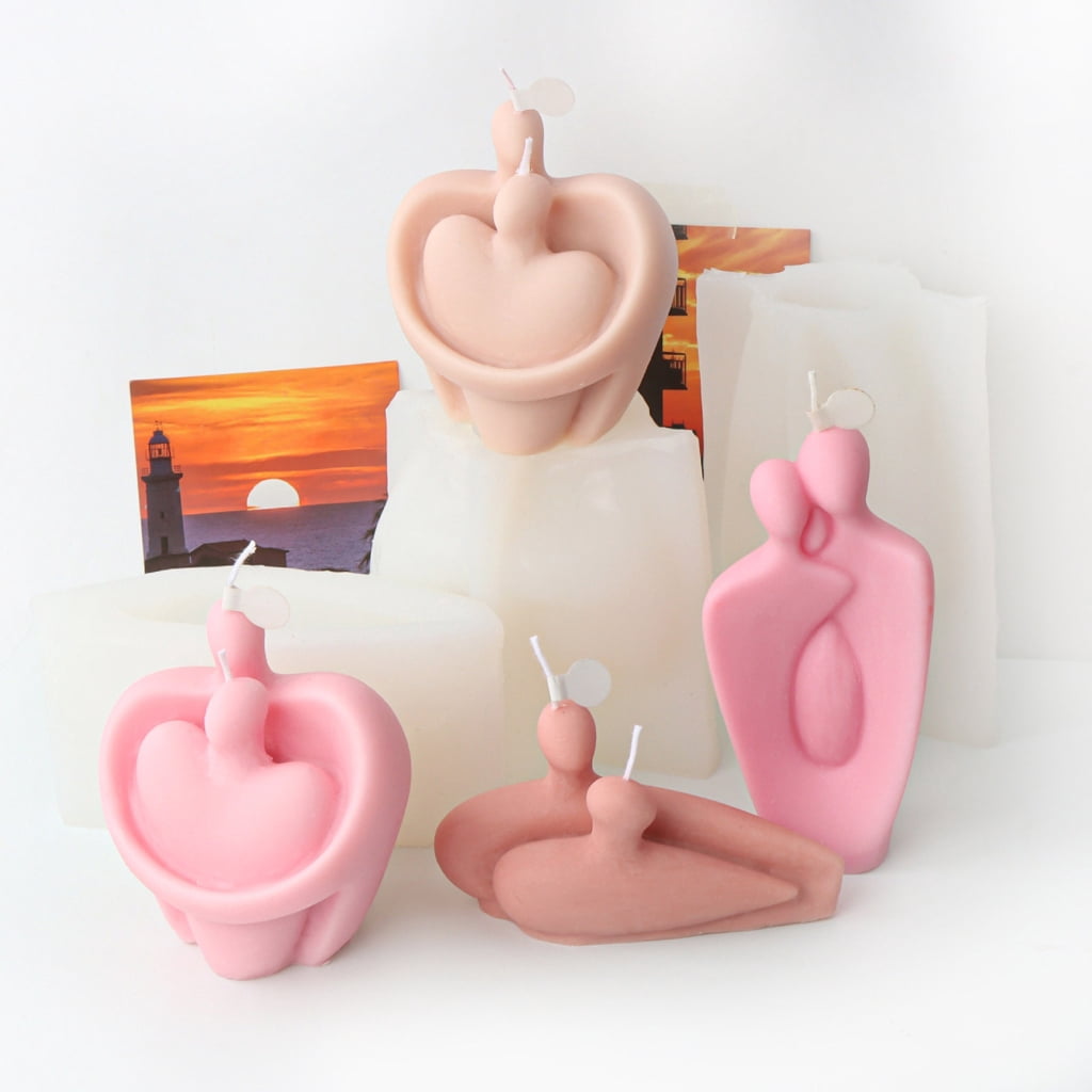 Silicone Candle Mold, Couple Figure Epoxy Gypsum Mould Home Decors for DIY Handcrafts Resin Plaster Home Decor