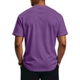 thumbnail image 5 of Mens Henley Shirt Short Sleeve Casual Button Basic Tees Slim Fit Stretch Summer T Shirts Purple S, 5 of 6