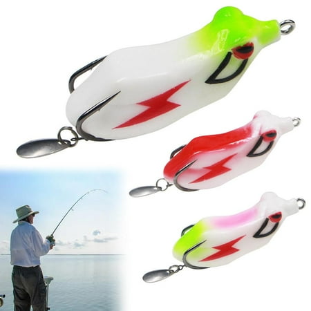 ActiveGlam Fishing Lure 236in Frog Lure Soft Bait Lure Features Dual Hoo for Bla T2Y5