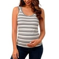 thumbnail image 2 of qolati Maternity Nursing Tank Tops with Built in Bra Women Sleeveless Casual Pregnancy Tee Ribbed Knit Crew Neck Workout Shirt Vest Black XL, 2 of 5