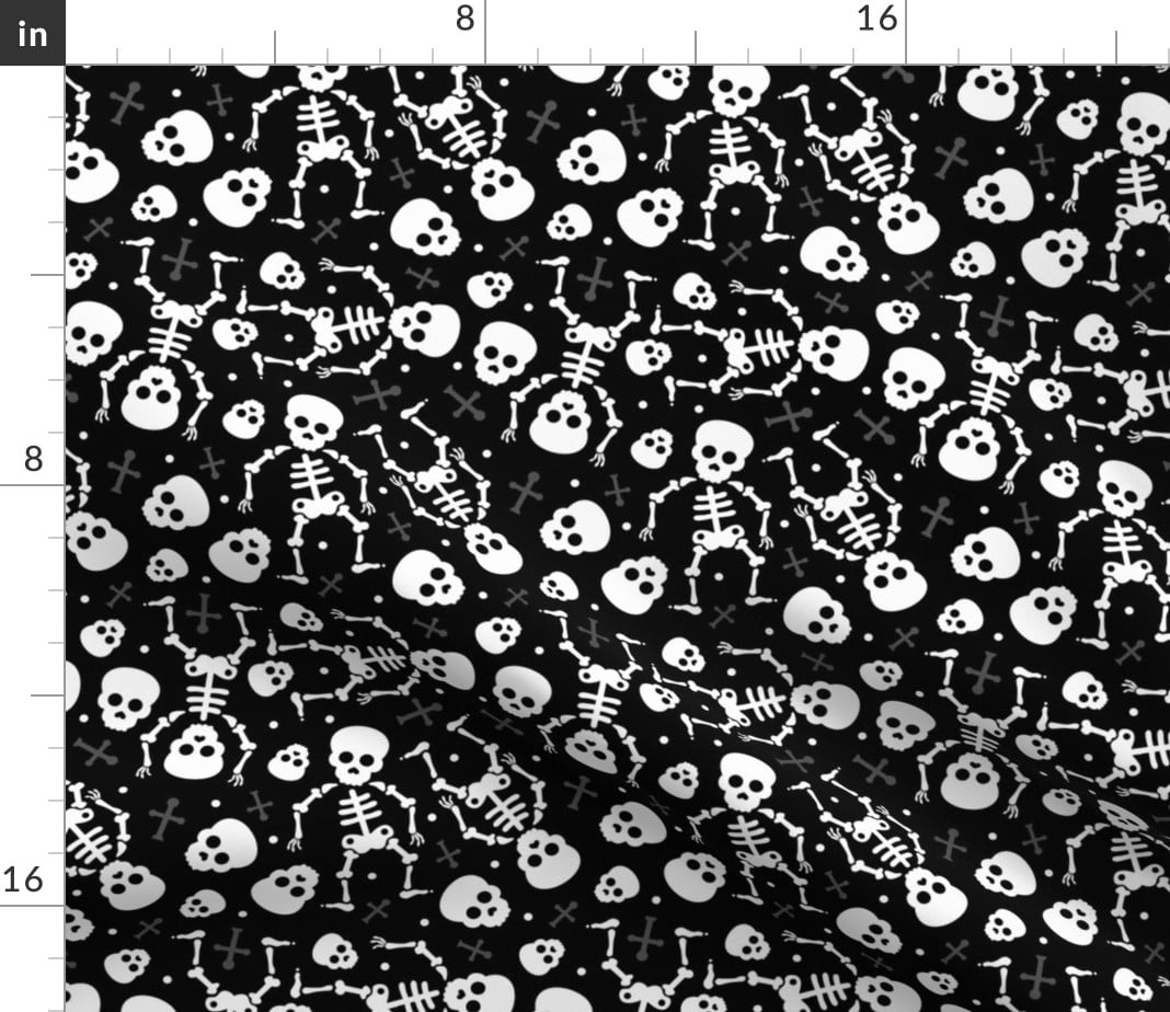 Dancing Skeletons Party Halloween Music Spoonflower Fabric by the Yard 