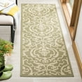 thumbnail image 3 of Safavieh Courtyard Dara Damask Indoor/Outdoor Runner Rug, Olive/Natural, 2'3" x 10', 3 of 10