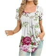 thumbnail image 2 of Kayannuo Blouses for Women Clearance Tee Shirts for Women Valentine's Day Women Fashion Printed Casual V-Neck Short Sleeve Loose T-Shirt Blouse Tops, 2 of 5