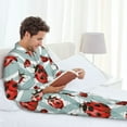 thumbnail image 6 of Vsdgher Insects Mens Pajama Set, Soft Warm Long Sleeve Sleepwear, Cozy Button-Down Pjs for Men-Small, 6 of 7