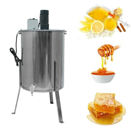 Electric 4 Four Frame Stainless Steel Honey Extractor Beekeeping Equipment Honeycomb Drum
