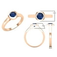 thumbnail image 3 of Dazzlingrock Collection 5mm Round Blue Sapphire Solitaire Engagement Ring for Women (Color Blue, Clarity Highly Included) in 18K Rose Gold, Size 10, 3 of 5