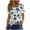 Blue, variant on GERsome Womens Short Sleeve T-shirts Summer Pleated Square Neck Floral Tops Casual Loose Fit Tee, Sizes S-3XL