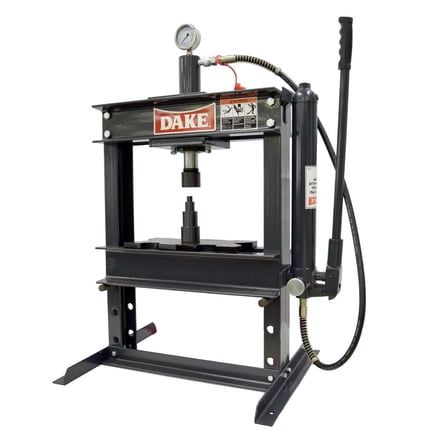 Dake D-972200 Model B-10 10-Ton Manual Powered H-Frame Utility Hydraulic Bench Press