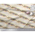 thumbnail image 2 of Soimoi White Viscose Chiffon Fabric House & Landscape Nature Print Fabric by Yard 42 Inch Wide, 2 of 3