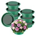 thumbnail image 1 of 8 Pack Floral Foam Round Bowls DIY Flower Arrangement Kit Green Round Wet Floral Foam Blocks for Wedding Decor, 1 of 5