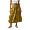 thumbnail image 2 of YSUEJPF Women's Bubble Midi Skirt Elastic Waist Puffy Hem Skirt Solid Casual Beach Skirts, 2 of 6