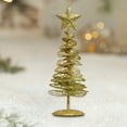 thumbnail image 4 of Lilixerw Metal Christmas Tree Decor,6.3Inch Gold Tabletop Xmas Tree with Glitter Star for Holiday Home Table Festive Decorations, 4 of 6