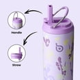 thumbnail image 2 of BOTTLE BOTTLE Insulated Water Bottle 24oz with Straw Lid and Handle for Sports Travel Gym Stainless Steel Water Bottles Double-Wall Vacuum Metal Leak Proof BPA-Free (Purple Grown), 2 of 6