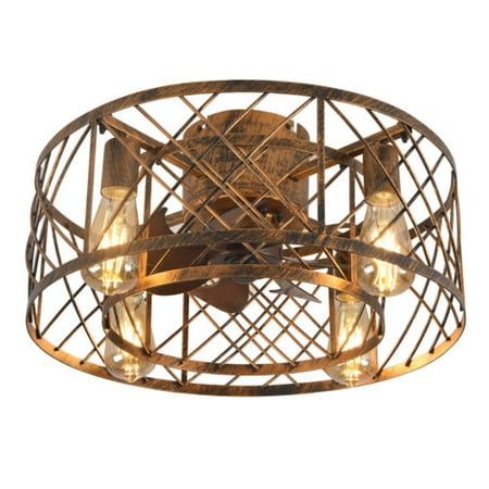 

3-speed Enclosed Ceiling Fan Home Pendent Fan Lamp 1/2/4 H Timing Control 40-60W