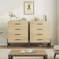 thumbnail image 3 of Commode de 38,6 Po de Hauteur pour Chambre avec 4 Tiroirs Profonds, Coffre de Rangement en Bois Robuste Commode à 4 Tiroirs, Organisateur Moderne Style Ferme pour Garde-Robe, Chambre de Bébé, Entrée, Tiroirs à Glissement Fluide, 3 of 7