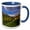 Blue/White, variant on 3drose, Dearborn River, Lewis and Clark Forest, Montana, Usa - Us27 Cha2748 - Chuck Haney, 11oz Two-tone Black Mug