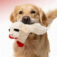 thumbnail image 3 of Multipet Plush*Lamb*Chop*Dog Toy with Squeaker,1PCS White and Red, 3 of 7