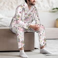 thumbnail image 7 of Goofa Flamingo And Flowers for 2-piece Loungewear Set Men’s Sleepwear Set Soft PJs Cozy loungewear Comfy Sleep Set Winter Pajamas-Medium, 7 of 7