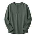 thumbnail image 5 of Men's Casual Fashion Long Sleeve T-Shirt Big and Tall Solid Color Round Neck Top, 5 of 5