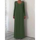 thumbnail image 4 of mfyjkho Vestidos de verano para mujer, Vestido de mujer de moda de color liso con cuello en V y manga larga, falda larga con bolsillo Vestidos de fiesta para mujer xxxxxl, 4 of 5