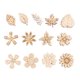 thumbnail image 1 of EeaseMX 50 piezas de juguetes educativos para hacer garabatos, flores y hojas de madera natural, adornos para scrapbooking, decoración artesanal, patrón aleatorio (Burlywood), 1 of 8