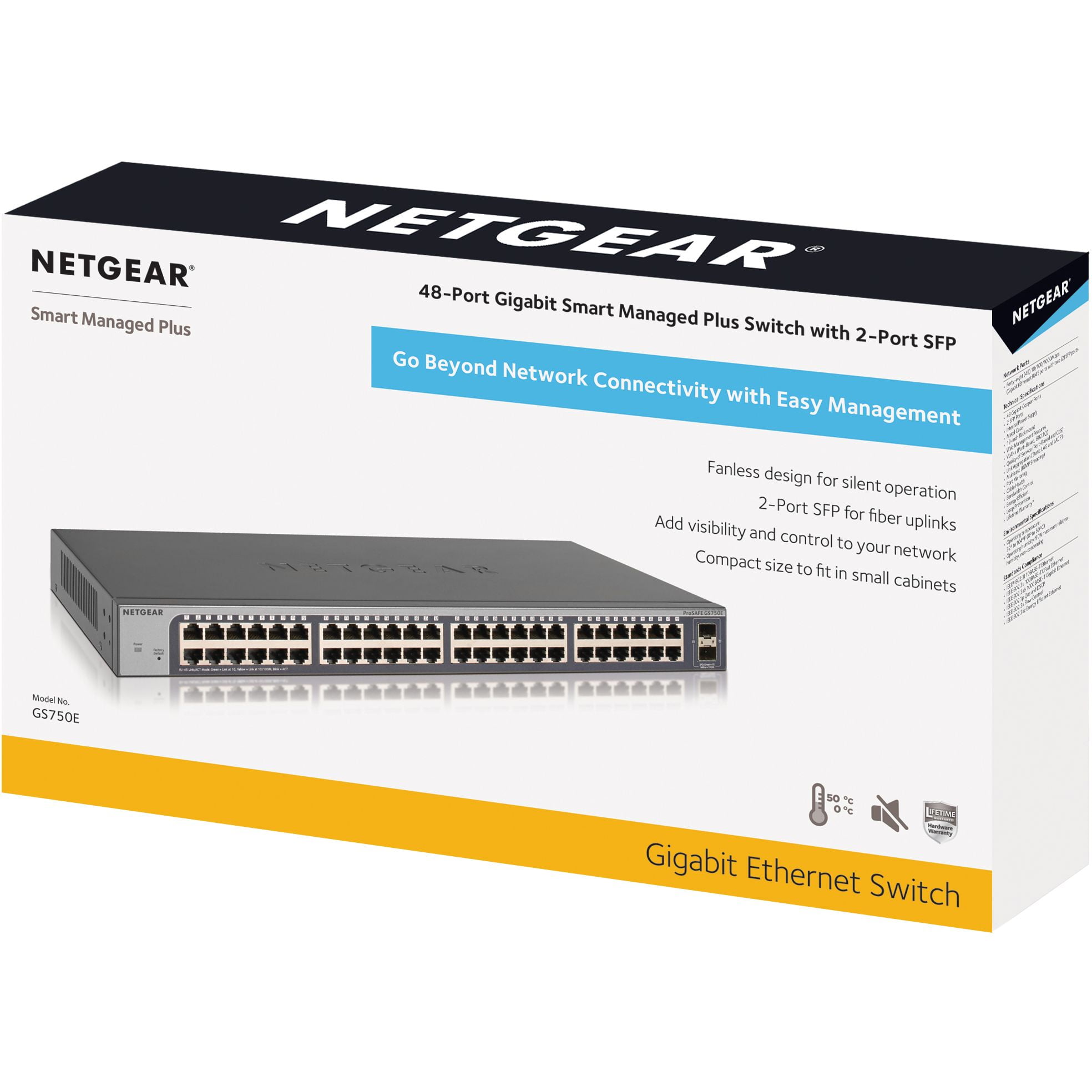 NETGEAR GS750E ギガビット 48ポートアンマネージプラス・スイッチ