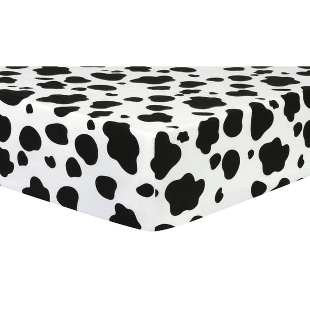 Cow Print Deluxe Flannel Fitted Crib Sheet Walmart Com Walmart Com