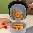 thumbnail image 3 of Cesta de silicona reutilizable para freidora de aire, bandeja para horno fácil de limpiar, revestimiento redondo, plato para Pizza, sartén para parrilla, accesorios para freidora de aire, 3 of 4
