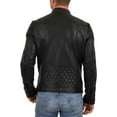 thumbnail image 3 of Men's Genuine Lambskin Leather Black Jacket Slim fit Biker Motorcycle jacket A891, 3 of 4
