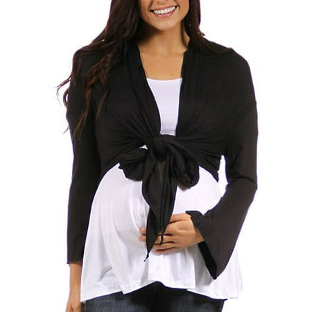 Women's Maternity Plus Tie-front Shrug