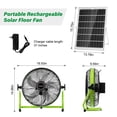 thumbnail image 2 of COORHEIX Ventilador de piso con energía solar de 12 pulgadas, recargable, ventilador con batería de 18000 mAh, ventilador solar portátil para exteriores con 5 aspas, inclinación de 360 ​​° para exteri, 2 of 5