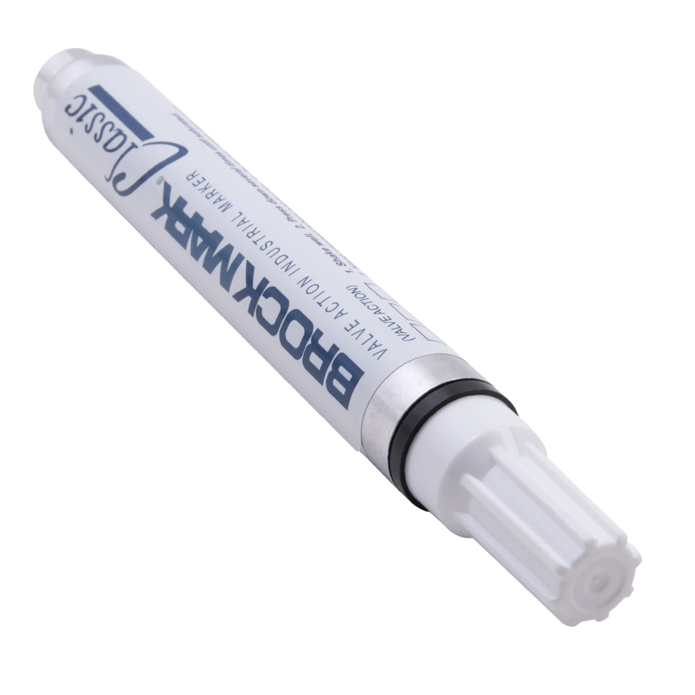 12 Pc Set White Brockmark Classic Industrial Paint Markers Permanent Pen Metal Glass Rubber Wood for Auto Construction Arts
