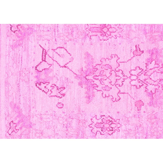 Ahgly Company Indoor Rectangle Abstract Pink Modern Area Rugs, 2' x 5'