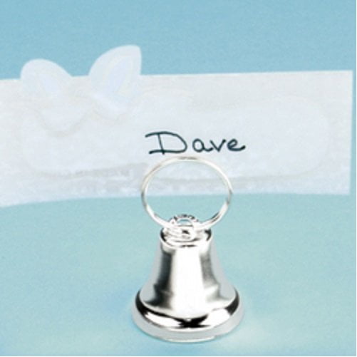 1 X Lot Of 12 Silver Bell Place Card Holders Wedding Favors Walmart Com Walmart Com