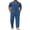 Blue, variant on Mens Casual Beach Outfits 2 Piece Short Sleeve Textured Summer Vacation Shirt and Pants Set