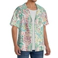 thumbnail image 2 of Sikiie Watercolor Tiger Men's Wrinkle Free Untucked Cuban Shirt Business Casual Button Down Shirts Short Sleeve ShirtSmall, 2 of 5