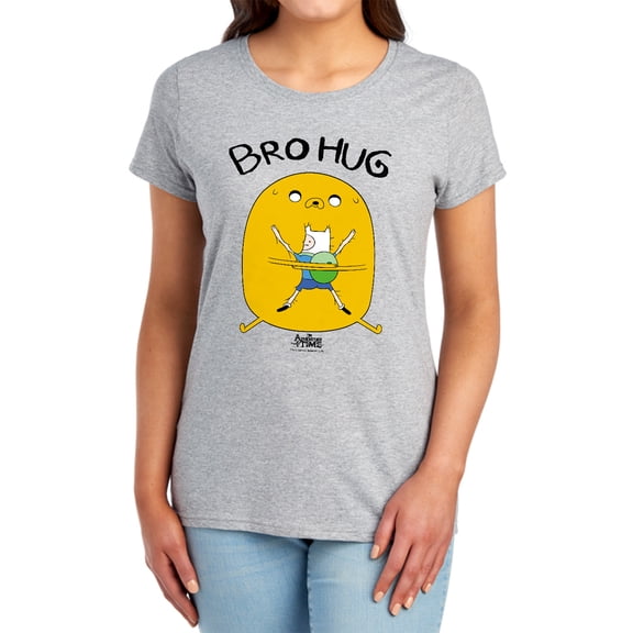 Adventure Time Bro Hug Women's T Shirt, Athletic Heather, Small