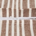 thumbnail image 3 of Leather Brown Chambray Stripe Recycled Cotton Pillow Cover 18x18 (Set of 2), 3 of 3