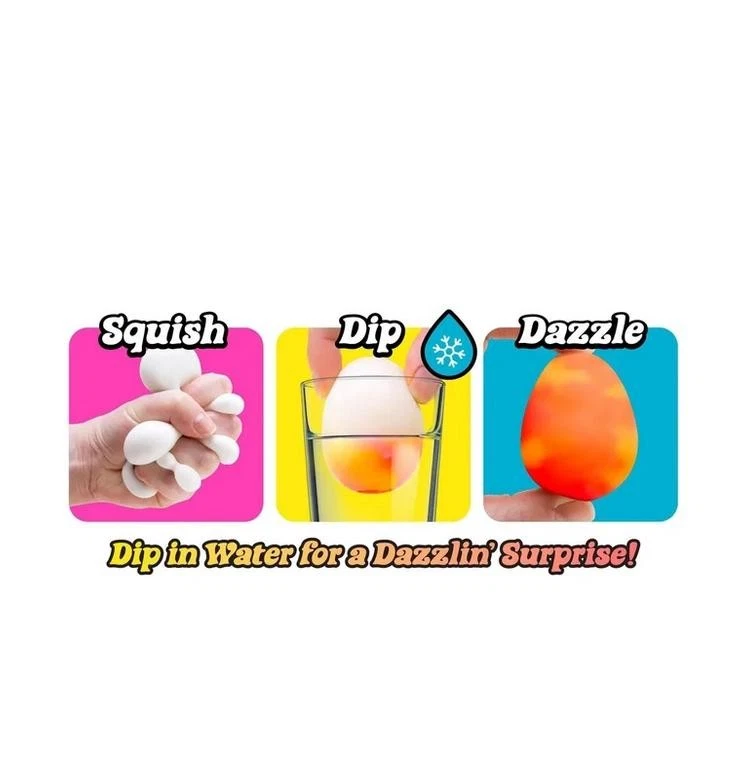 Nee doh Dippin’ Dazzler Eggs Color Changing Stress Balls, 3-Pack Sensory Balls