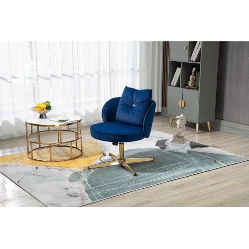 Swivel Office Chair No Wheels, Upholstered Height Adjustable Desk Chair