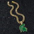 thumbnail image 2 of Hip Hop Cuban Chains Green Pendant Necklace With 13mm Miami Cuban Chain Iced Out Bling HipHop Necklaces Fashion Jewelry, 2 of 7