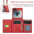 thumbnail image 6 of for Samsung Galaxy Z Flip 5 Case Wallet, 2 in 1 Detachable Magnetic Card Holder PU Leather Kickstand Case [Card Cash Slot] [Wireless Charging] Shockproof Cover For Samsung Galaxy Z Flip 5,Red, 6 of 12