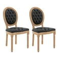 thumbnail image 2 of Hassch 2-Pack French Style Upholstered Dining Chairs in Black, with PU Leather Tufted Back & Padded Seat, Rivet Nailhead Accents, Sturdy Solid Wood Frame,, 2 of 9