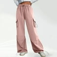 GHSOHS Womens Cargo Sweatpants Drawstring Elastic Waist Loose Parachute