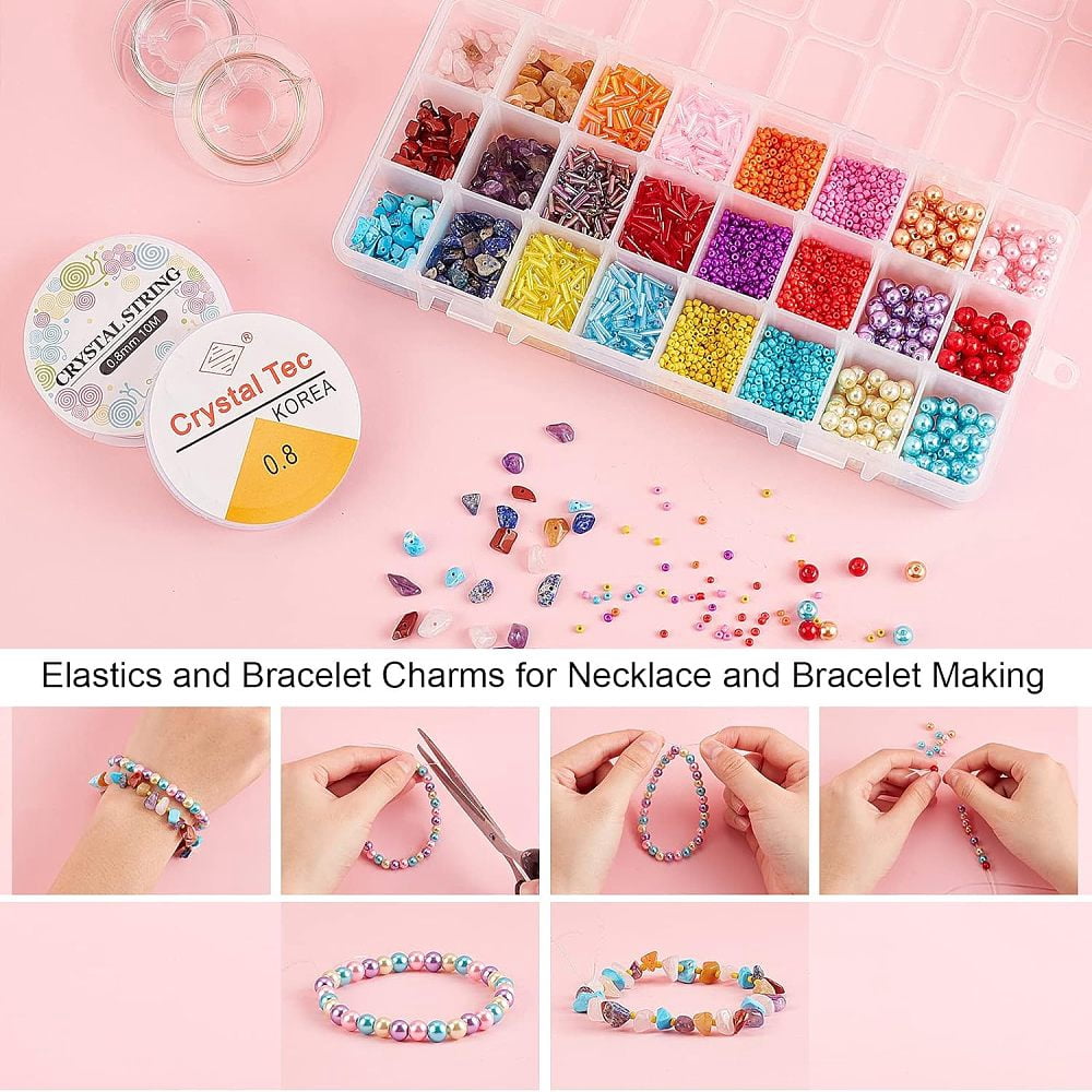 DIY Jewelry Set Making Kits Including Natural Gemstone Chip Beads Glass Seed Beads Iron Findings Zinc Alloy Lobster Claw Clasps Brass Earring Hooks
