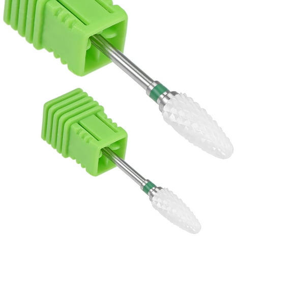 2 piezas de brocas de uñas de cerámica de 3/32 pulgadas (grano grueso) para manicura y pedicura